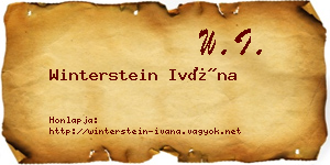Winterstein Ivána névjegykártya